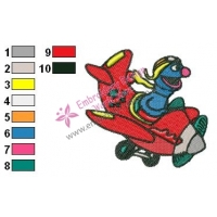 Grover Flying Embroidery Design